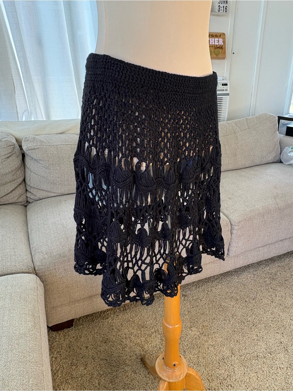 SHEIN Black Crochet Mini Skirt